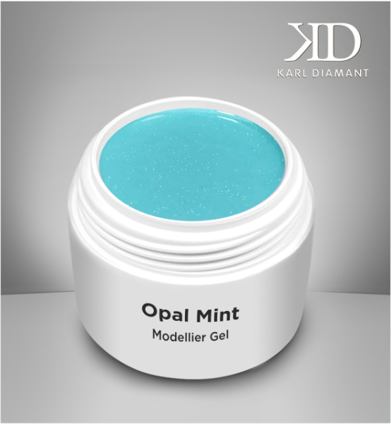 Opal Mint Modeling Gel with Emerald Glitter Karl Diamond 15 ml